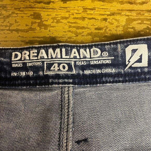 Dreamland Acid Wash Painted Jeans Sz 40x34 Patches Streetwear Bleached - Picture 7 of 7